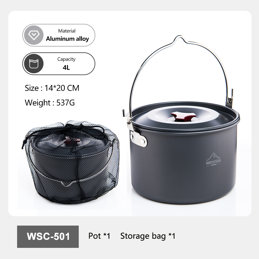 Camping Cooking Gear - Widesea Hard Anodized Aluminum Camping Pot