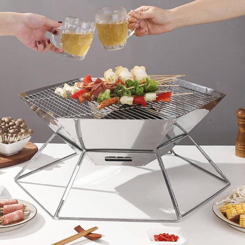 Camping Cooking Ovens - Portable Holiday Camping Barbecue Grill Carbon