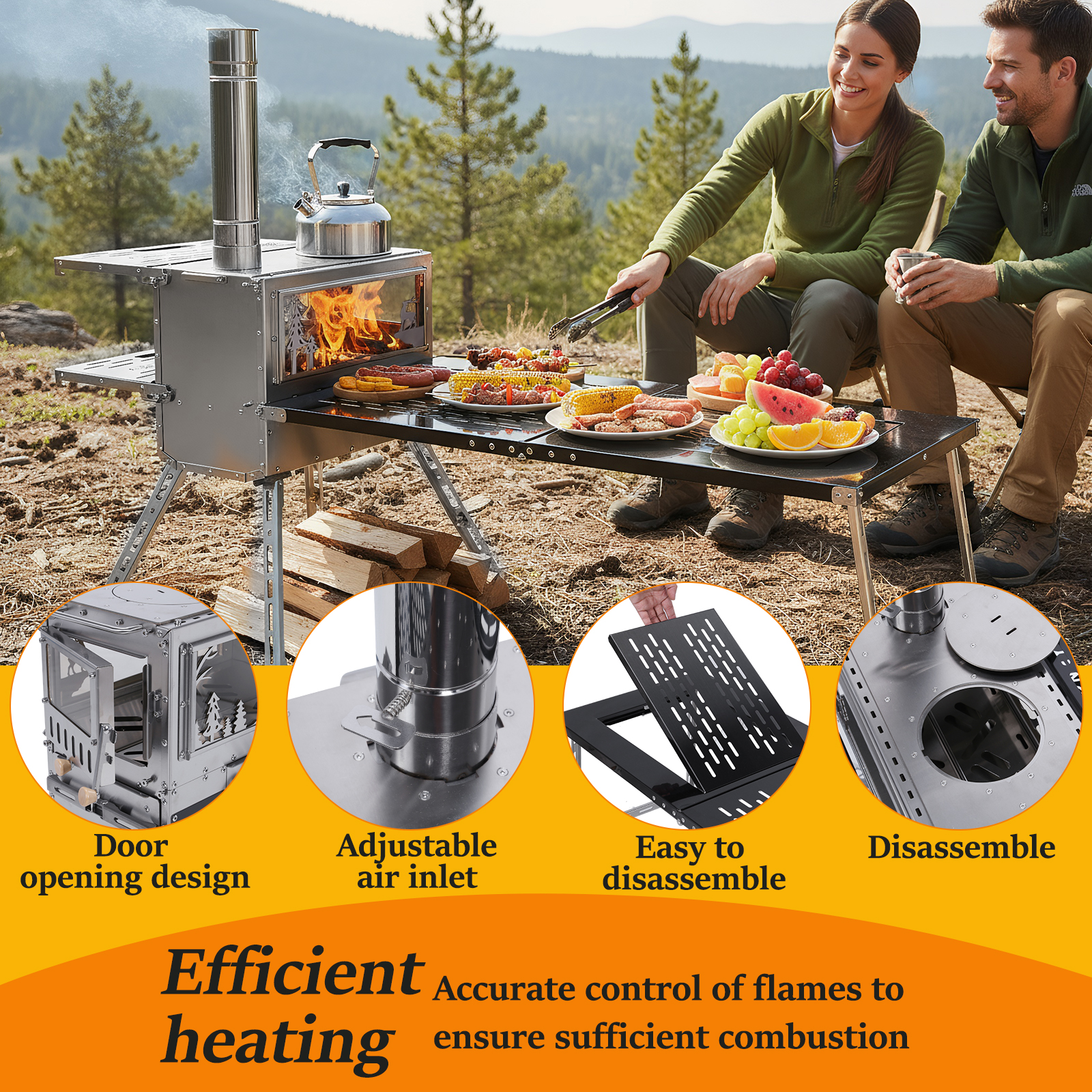 Camping Cooking Ovens - Hot Tent Stove with Oven &