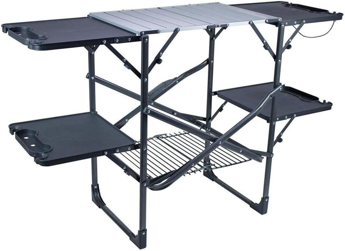 Camping Cooking Table With Storage - Slim-Fold Cook Station Portable Folding Kitchen