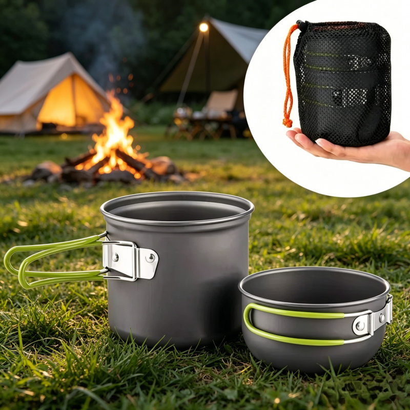 Camping Cooking Gear - Ultralight Camping Pot Set Outdoor Cookware