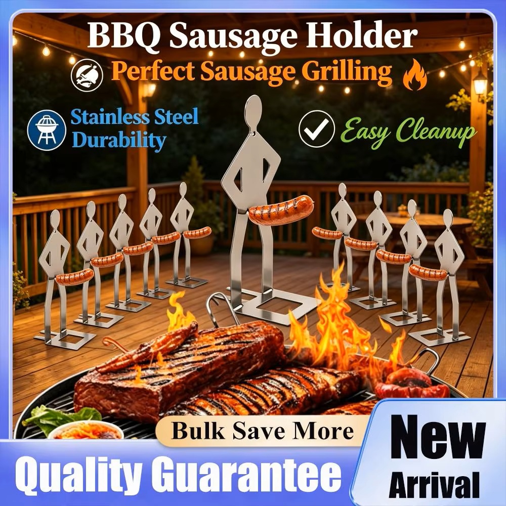 Camping Cooking Fuel - Stainless Steel BBQ Sausage Holder Novelty