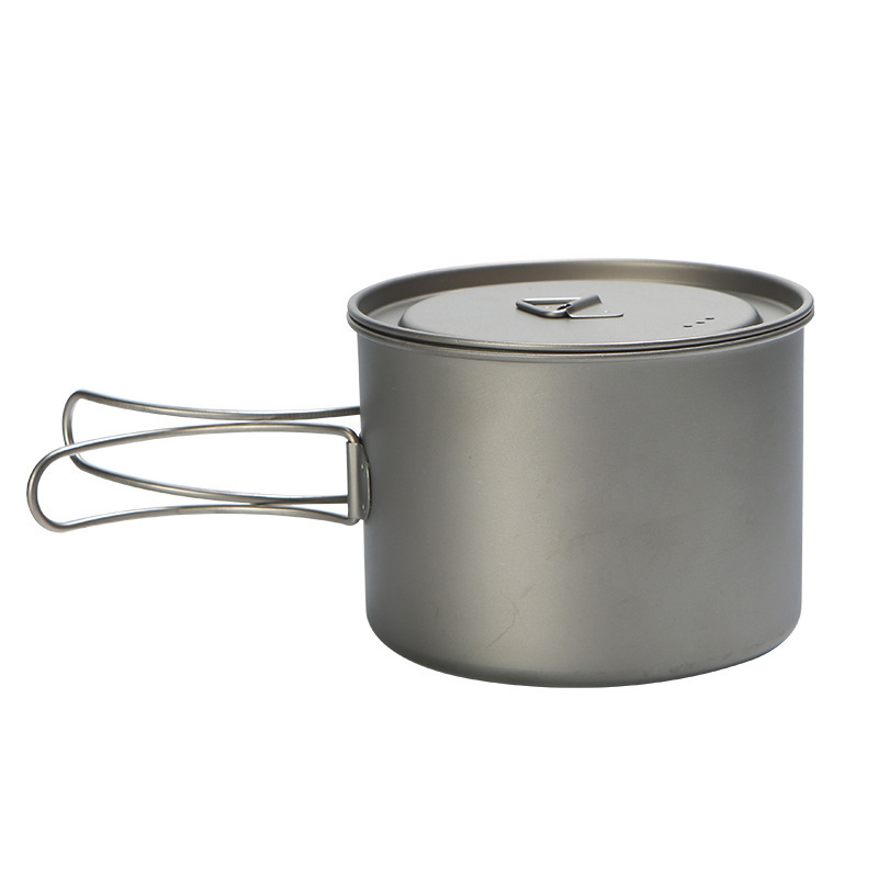 Camping Cooking Gear - Outdoor Picnic Titanium Cooking Pot 750ml