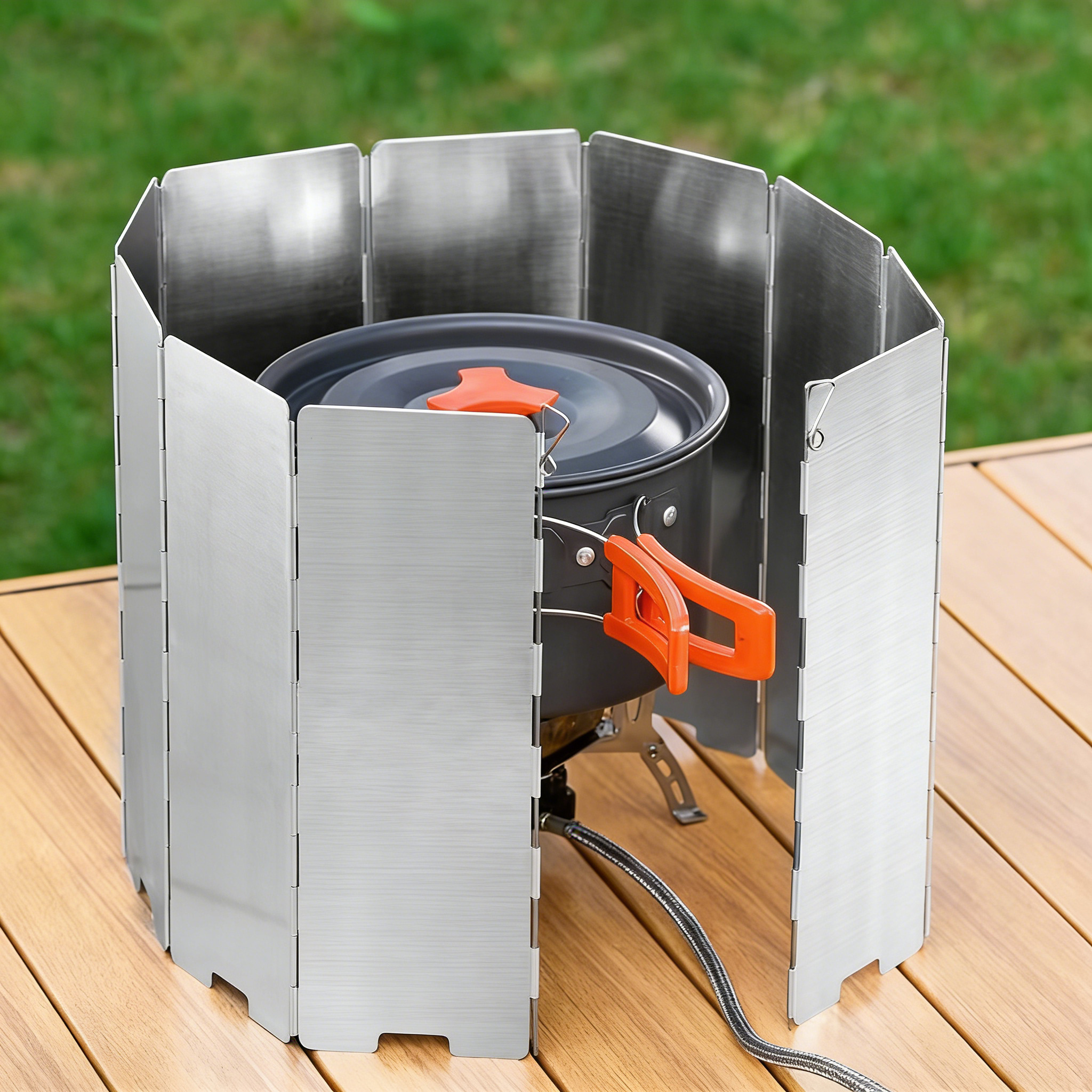 Camping Cooking Plate - 8 Plates Aluminum Windscreen Stove Windshield