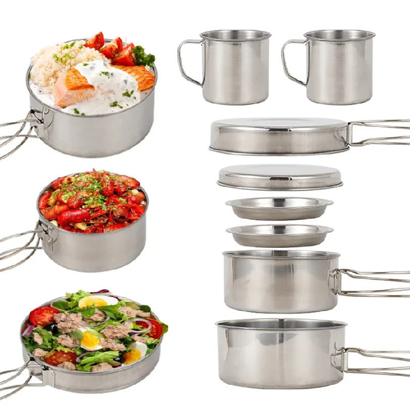 8pcs/Set Camping Cookware Mess – обзор и цена Camping Cooking Plate
