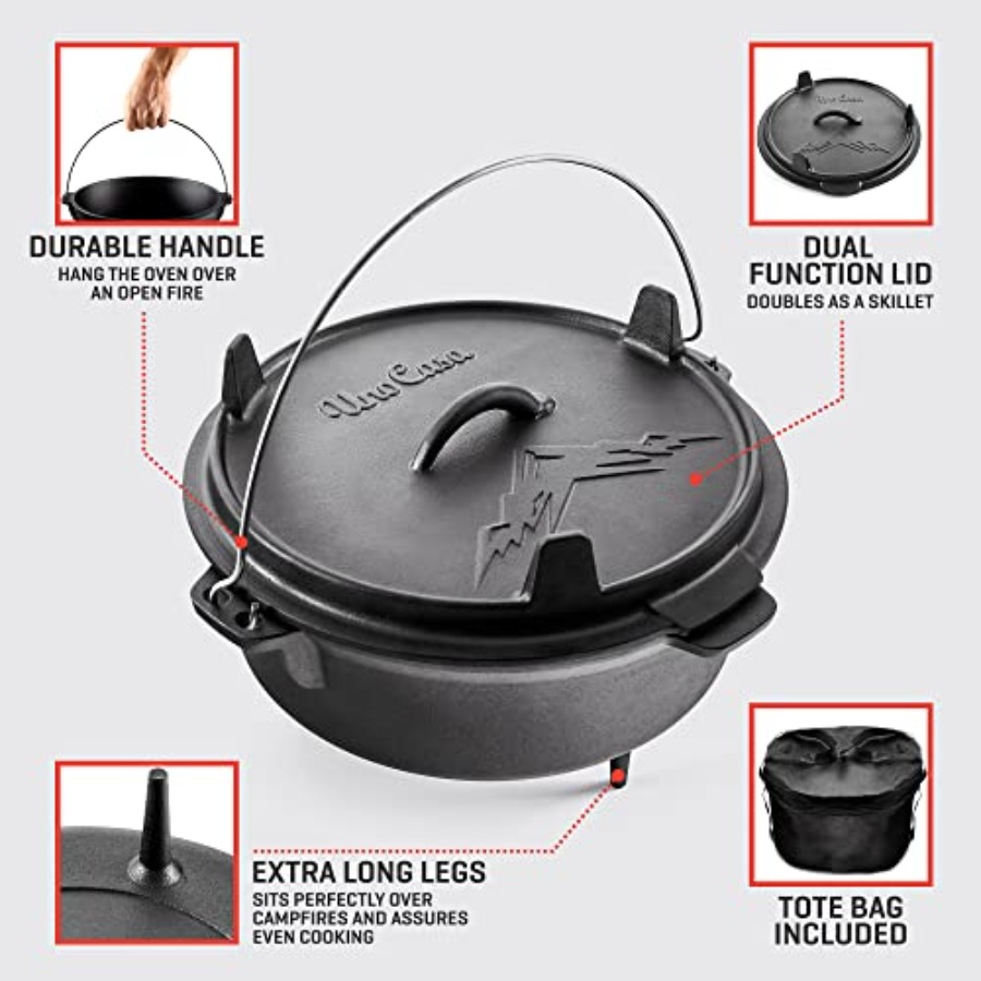 6Qt Cast Iron Camping Dutch Ov – обзор и цена Camping Cooking Ovens