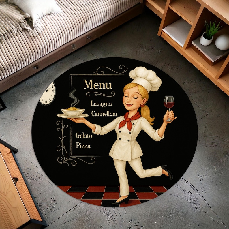 Blonde Chef Round Kitchen Rug, – обзор и цена Camping Cooking Gifts