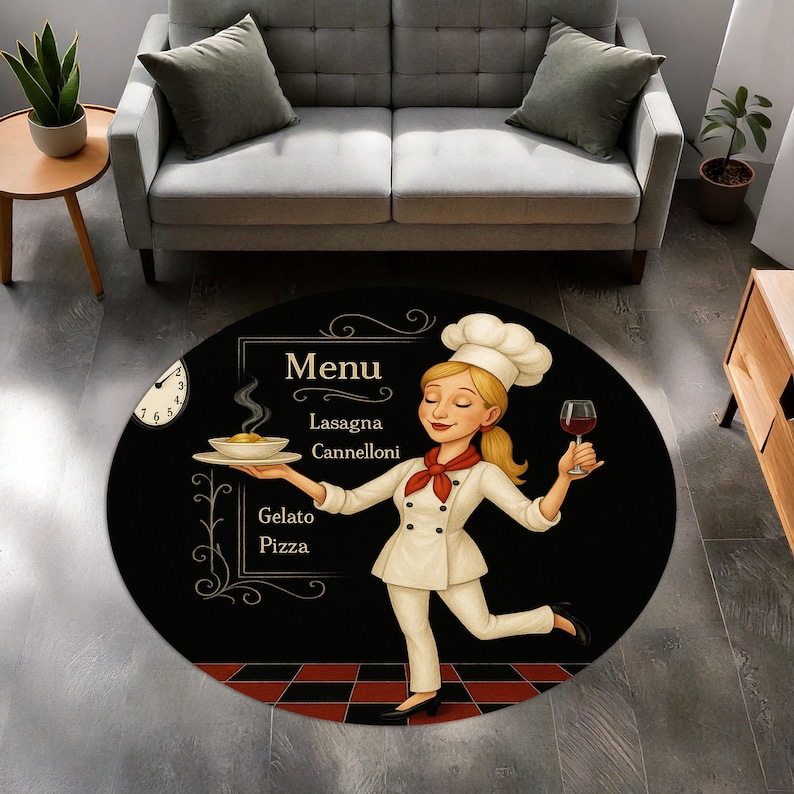 Blonde Chef Round Kitchen Rug, – обзор и цена Camping Cooking Gifts