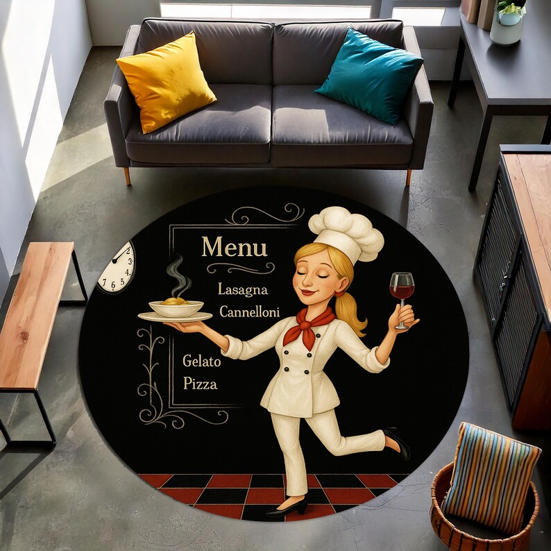 Blonde Chef Round Kitchen Rug, – обзор и цена Camping Cooking Gifts