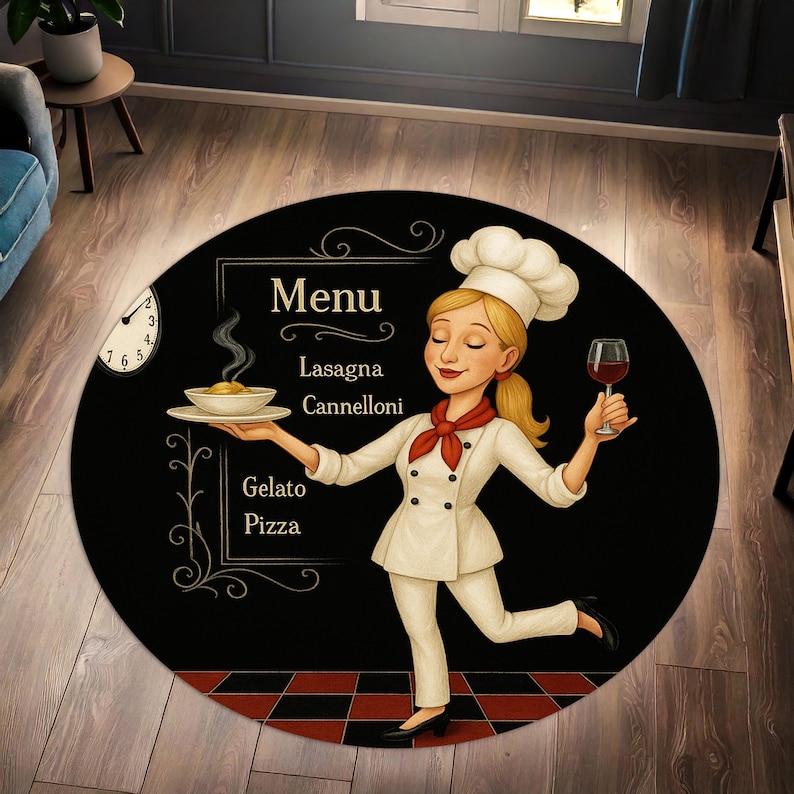 Blonde Chef Round Kitchen Rug, – обзор и цена Camping Cooking Gifts
