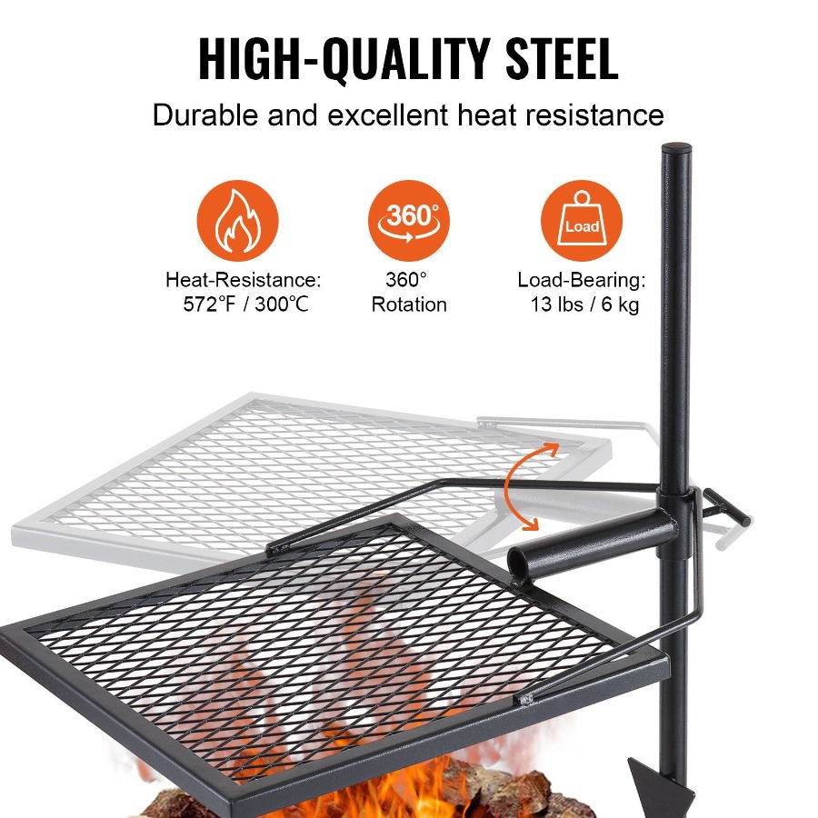 Swivel Campfire Grill for Fire – обзор и цена Camping Cooking Grate