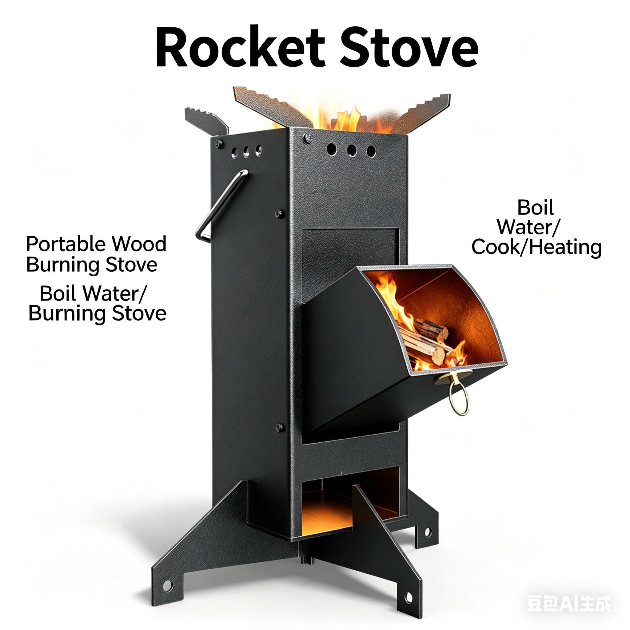 Portable Foldable Rocket Stove – обзор и цена Camping Cooking Cast Iron