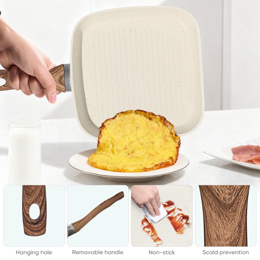 Non-Stick Cookware Set Square  – обзор и цена Camping Cooking Gifts