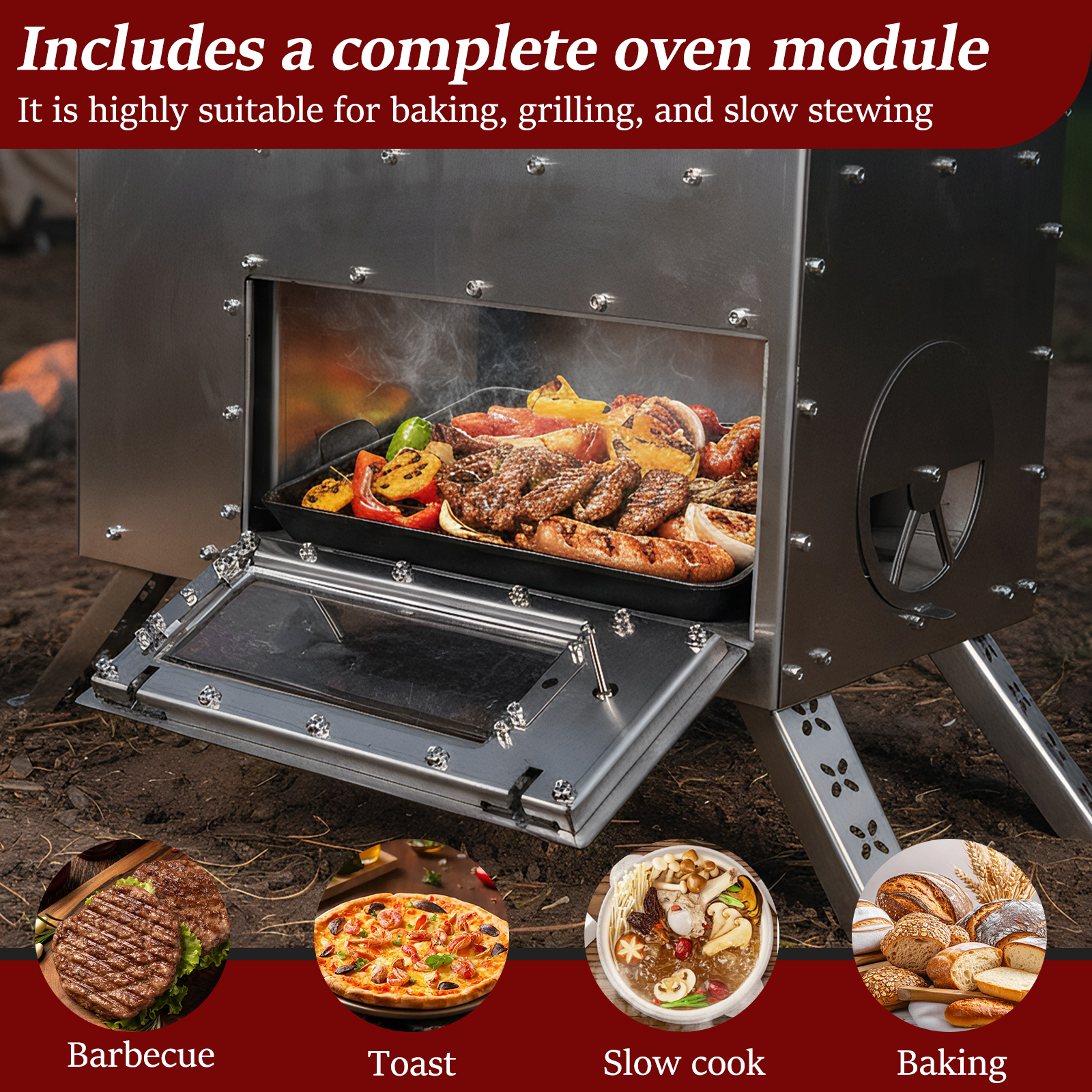 Hot Tent Stove with Chimney Pi – обзор и цена Camping Cooking Ovens