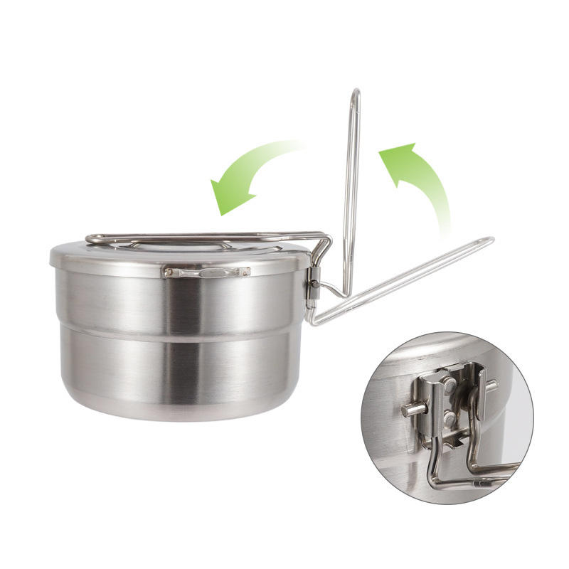 Outdoor Stainless Steel Cookin – обзор и цена Camping Cooking Pot With Lid