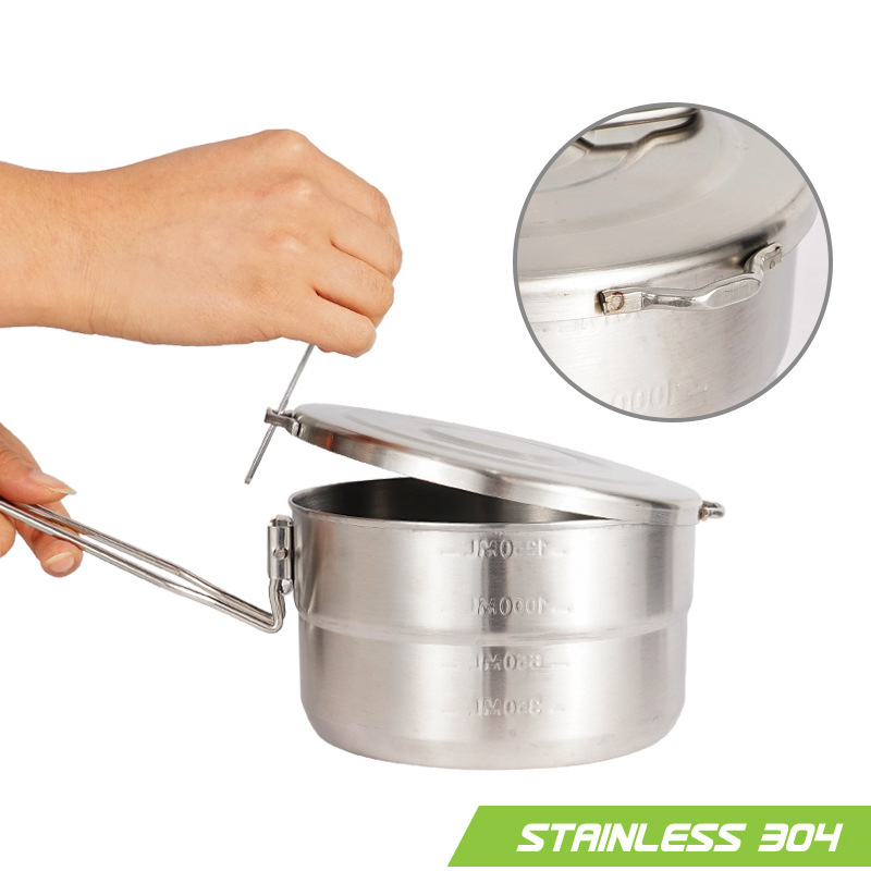 Outdoor Stainless Steel Cookin – обзор и цена Camping Cooking Pot With Lid