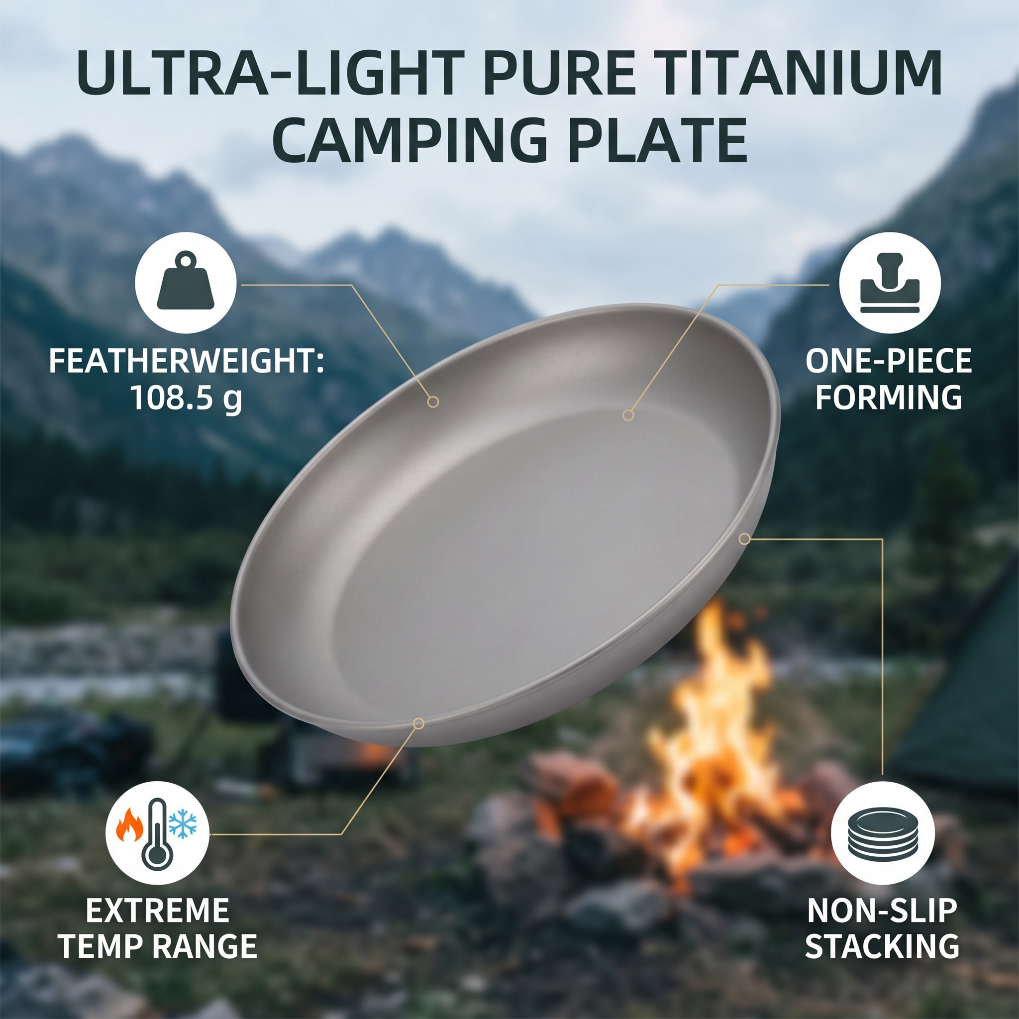 Portable Titanium Round Campin – обзор и цена Camping Cooking Dishes