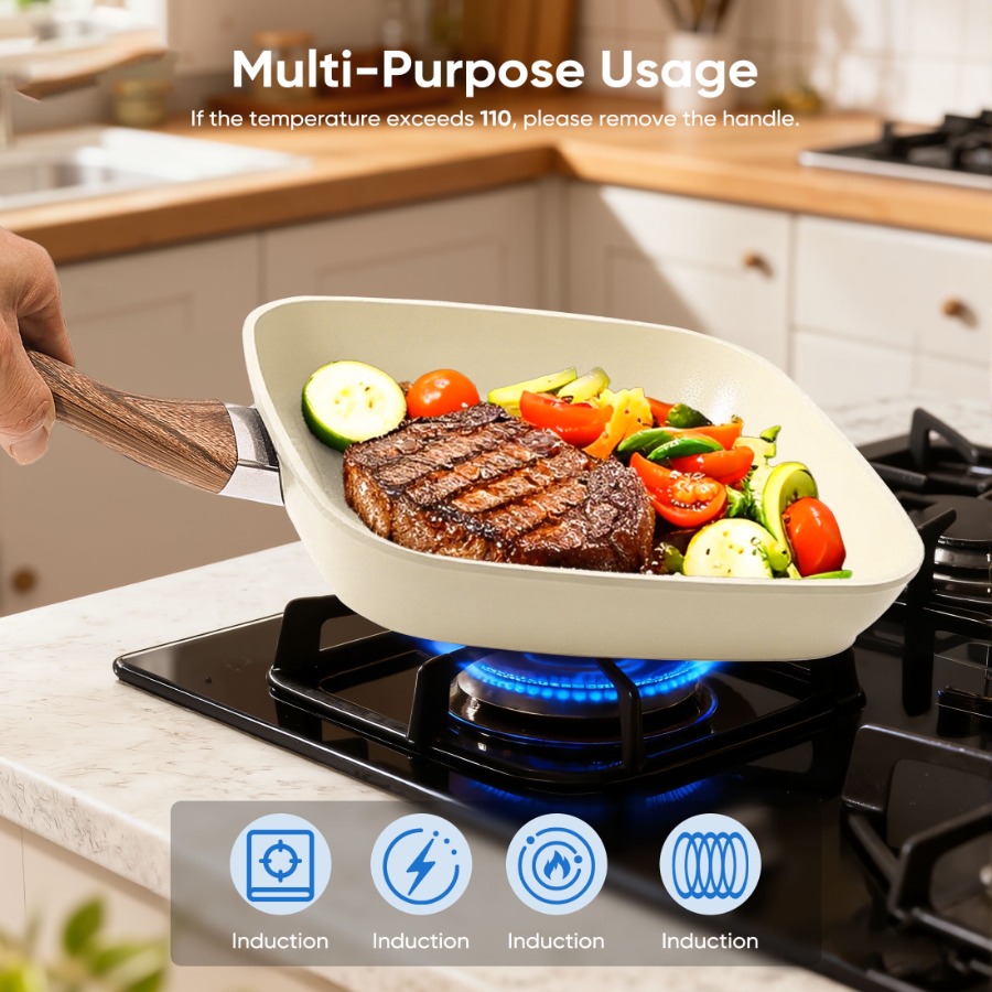 Non-Stick Cookware Set Square  – обзор и цена Camping Cooking Gifts