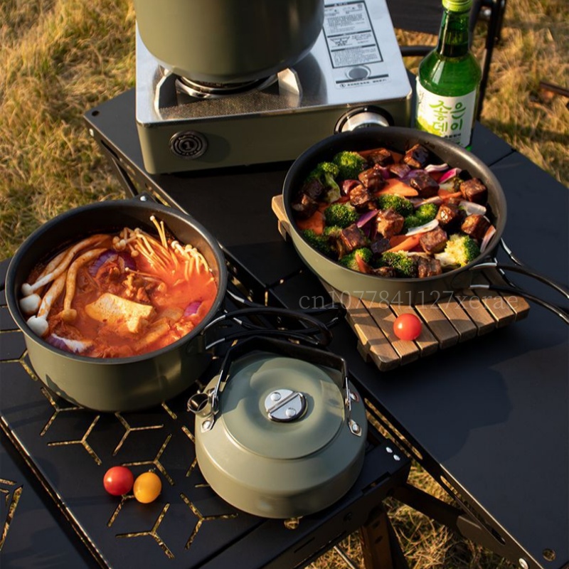 0.9L/1.2L/2.2L/3.5L 4pcs Outdo – обзор и цена Camping Cooking Pot Large