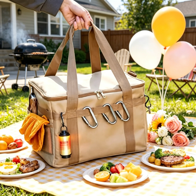 Foldable 30L Khaki Oxford Tact – обзор и цена Camping Cooking Table With Storage