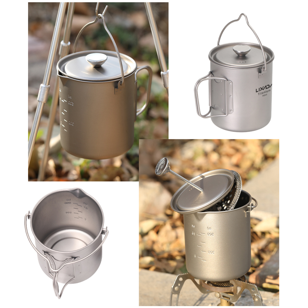 Ti Coffee Cup Lixada 750ml Tit – обзор и цена Camping Cooking Pot With Lid