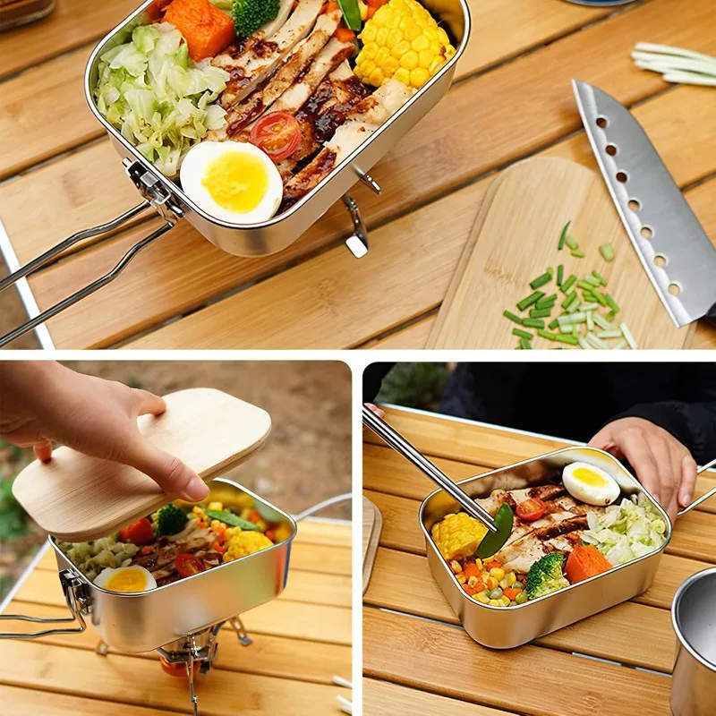 304 Stainless Steel Lunch Box  – обзор и цена Camping Cooking Organizer