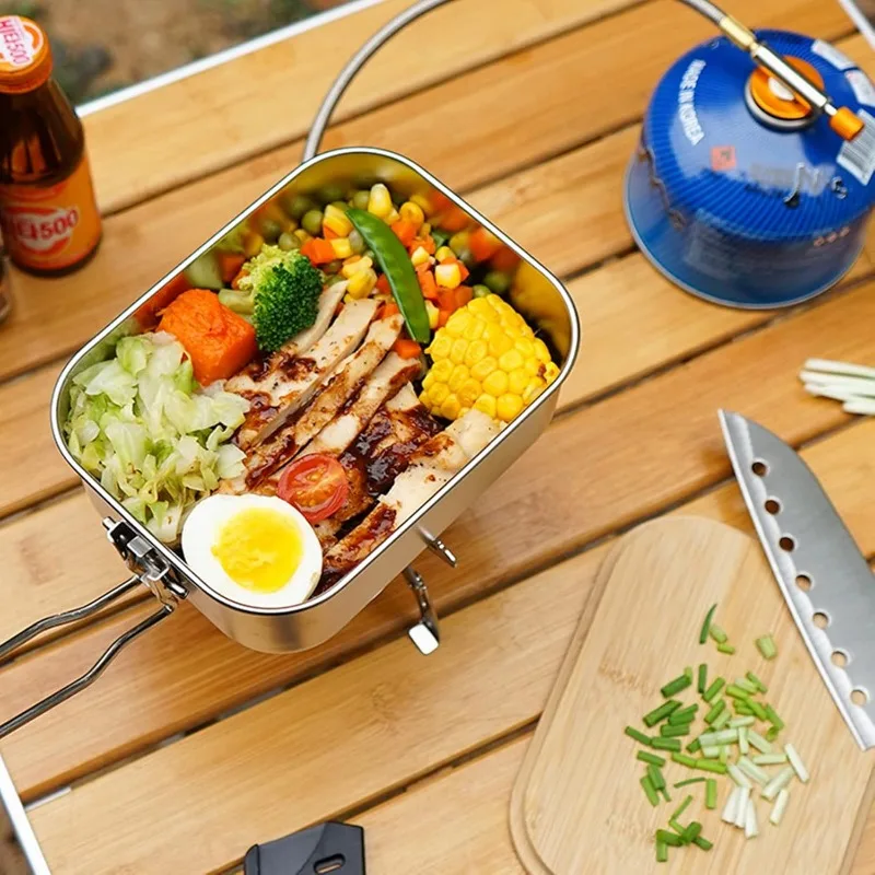 304 Stainless Steel Lunch Box  – обзор и цена Camping Cooking Organizer