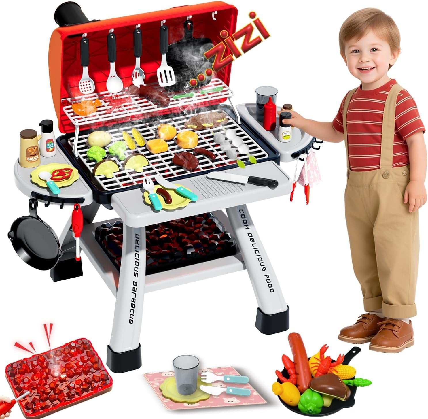 Kids BBQ Grill Playset Play Ki – обзор и цена Camping Cooking Gifts