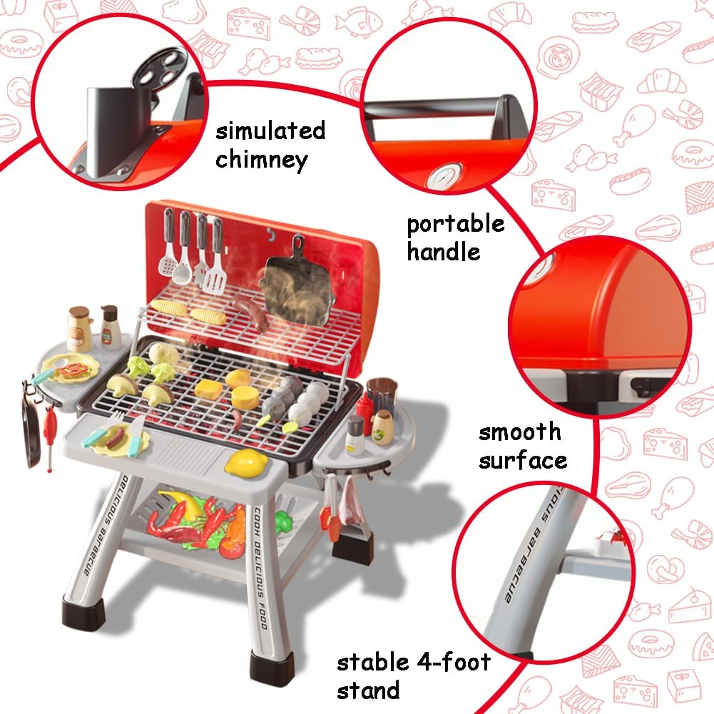 Kids BBQ Grill Playset Play Ki – обзор и цена Camping Cooking Gifts
