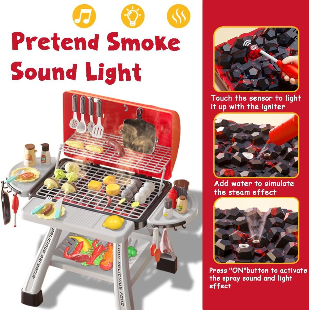 Kids BBQ Grill Playset Play Ki – обзор и цена Camping Cooking Gifts