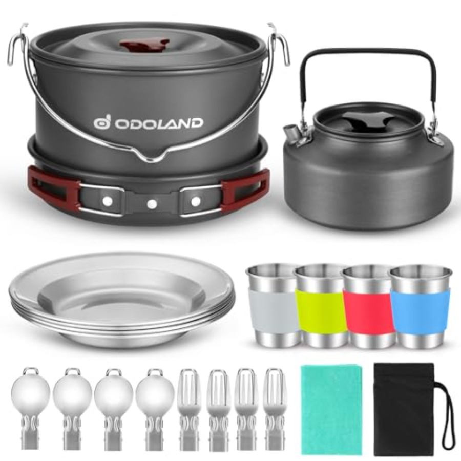 22pcs Camping Cookware Mess Ki – обзор и цена Camping Cooking Dishes