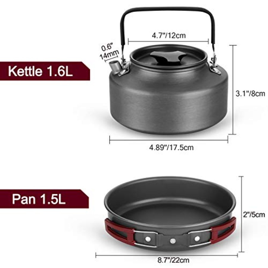 22pcs Camping Cookware Mess Ki – обзор и цена Camping Cooking Dishes
