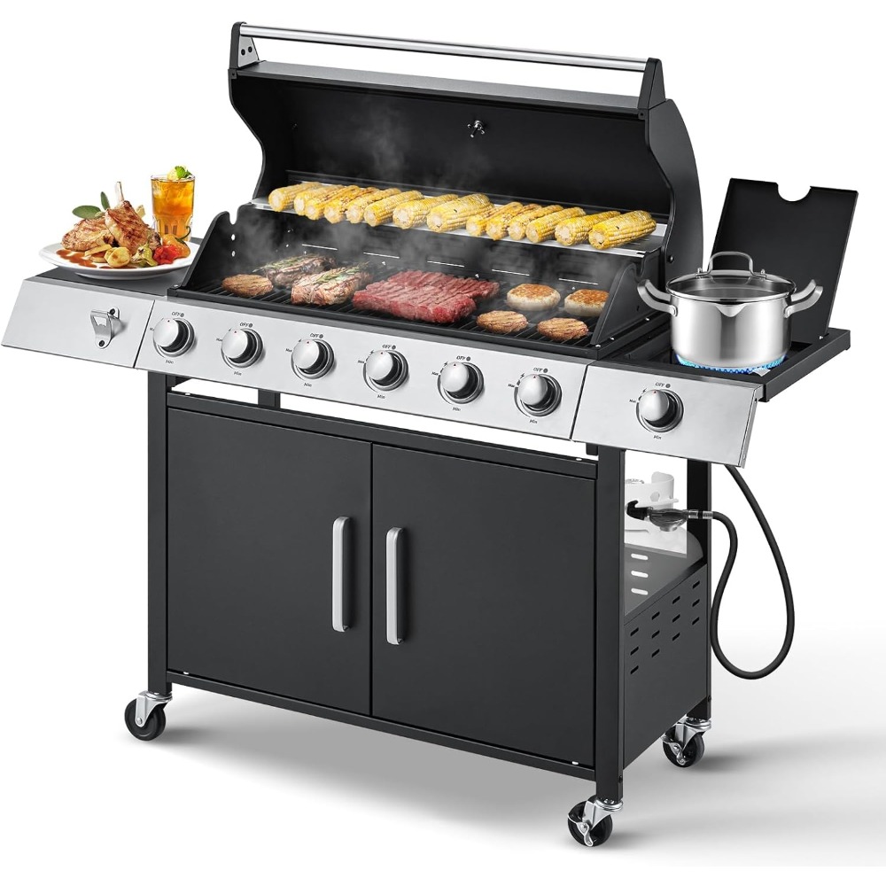 Upgraded 60000 BTU 6 Burner Pr – обзор и цена Camping Cooking Cast Iron