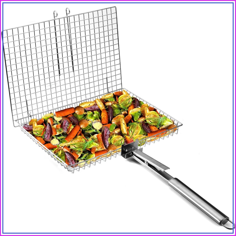 Extra Large Grill Basket, BBQ  – обзор и цена Camping Cooking Gifts
