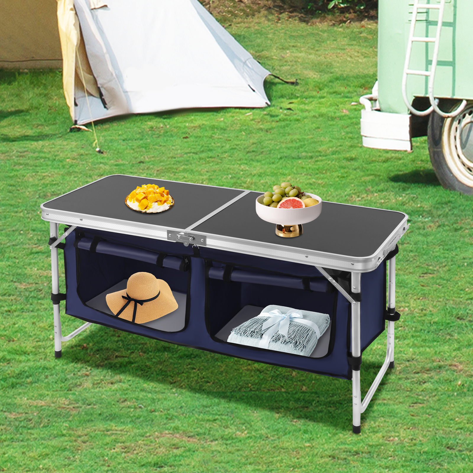 Camping Folding Table Cooking  – обзор и цена Camping Cooking Table With Storage