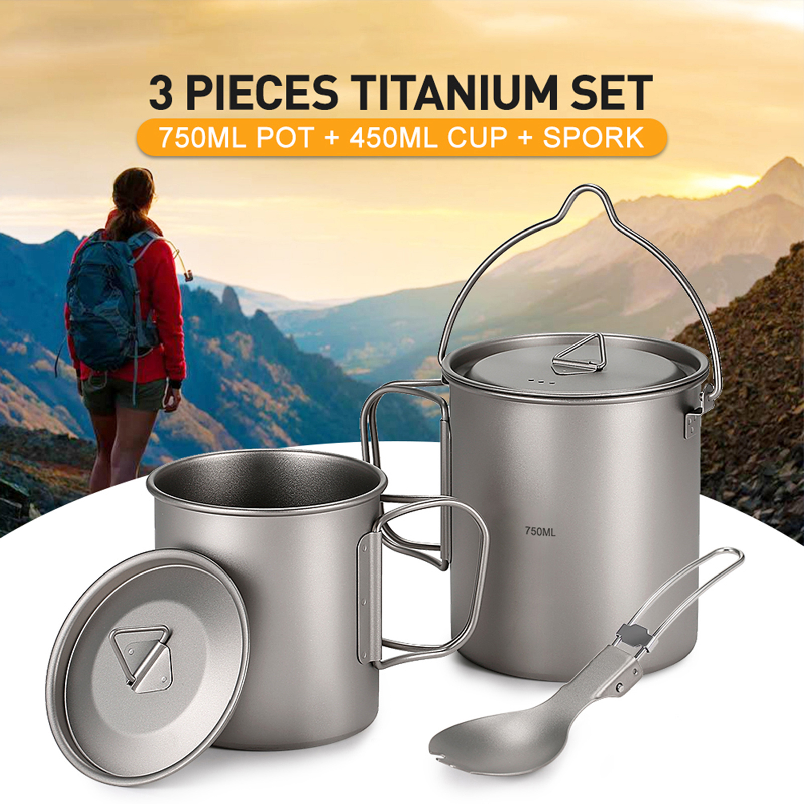 Ultralight 750ml Titanium Pot  – обзор и цена Camping Cooking Pot With Lid