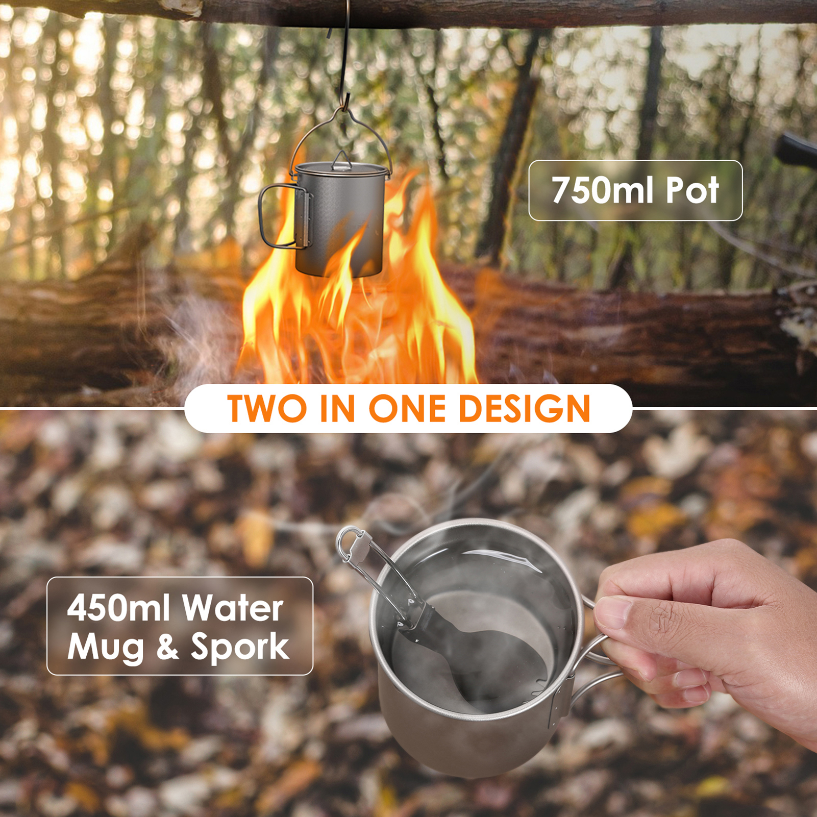 Ultralight 750ml Titanium Pot  – обзор и цена Camping Cooking Pot With Lid