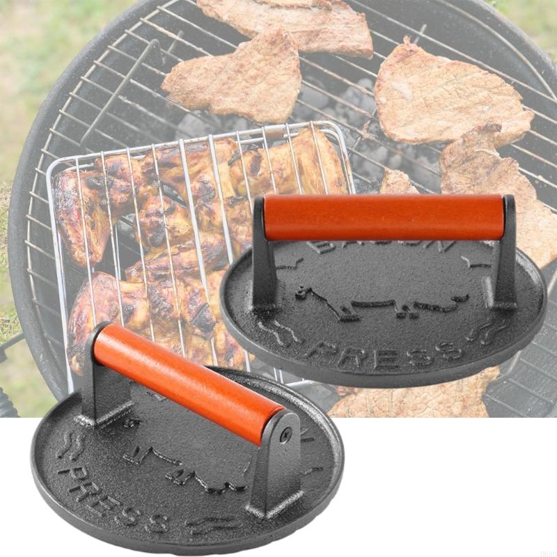 D0AD Cast Iron Patty Press wit – обзор и цена Camping Cooking Cast Iron