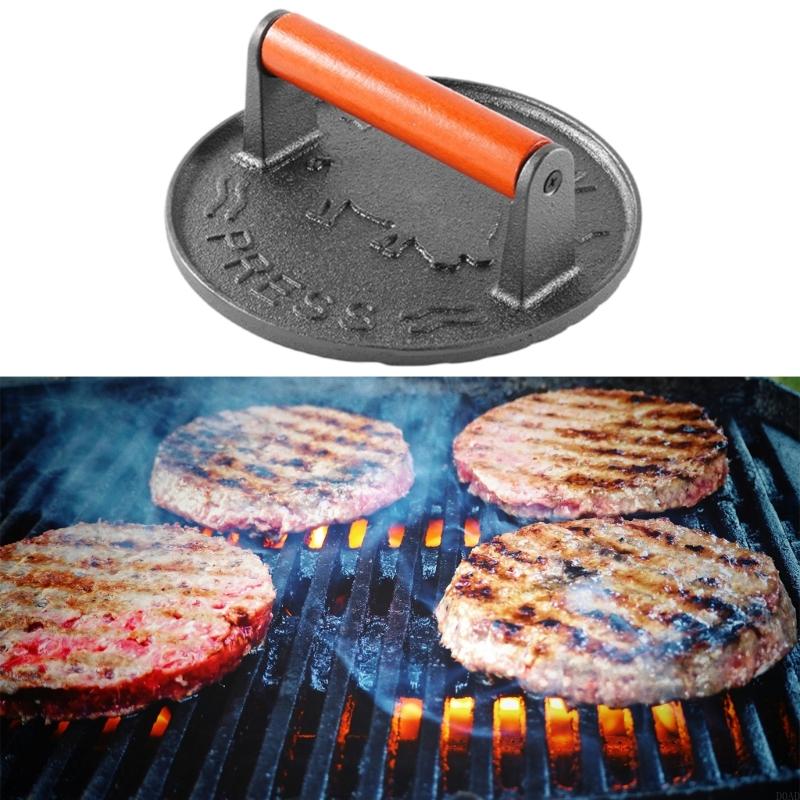 D0AD Cast Iron Patty Press wit – обзор и цена Camping Cooking Cast Iron