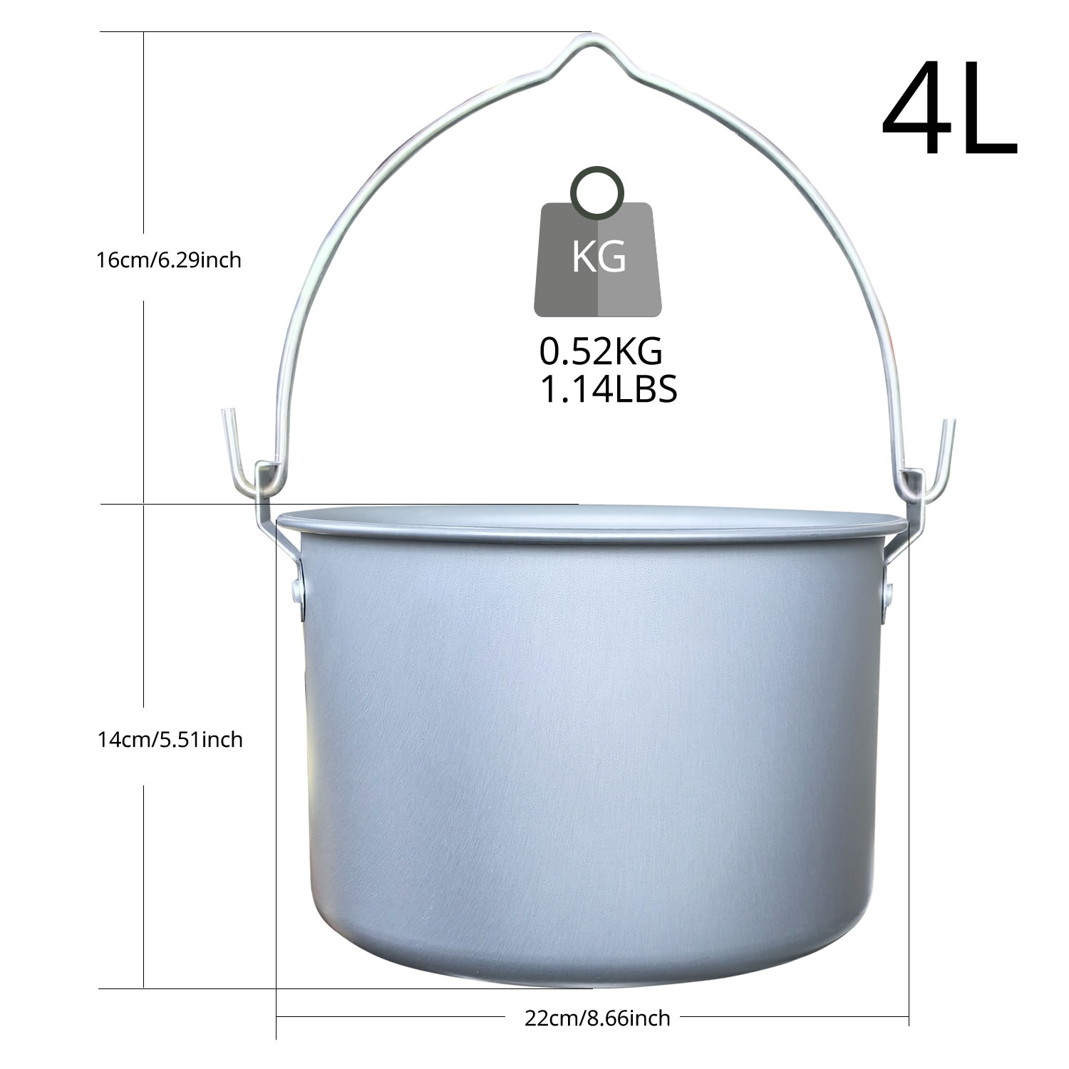 4L Outdoor Hanging Pot Camping – обзор и цена Camping Cooking Pot Large
