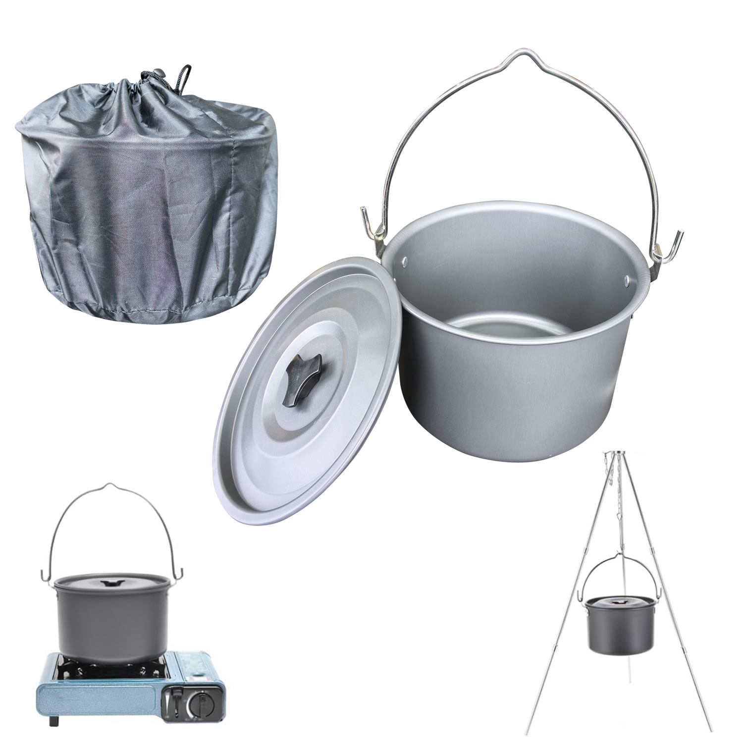 4L Outdoor Hanging Pot Camping – обзор и цена Camping Cooking Pot Large