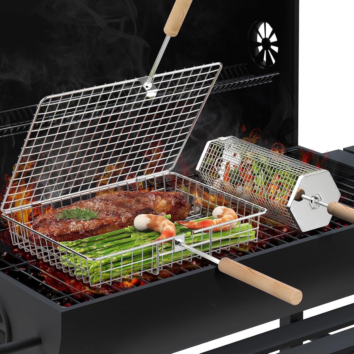 Grill Basket Set with Removabl – обзор и цена Camping Cooking Gifts