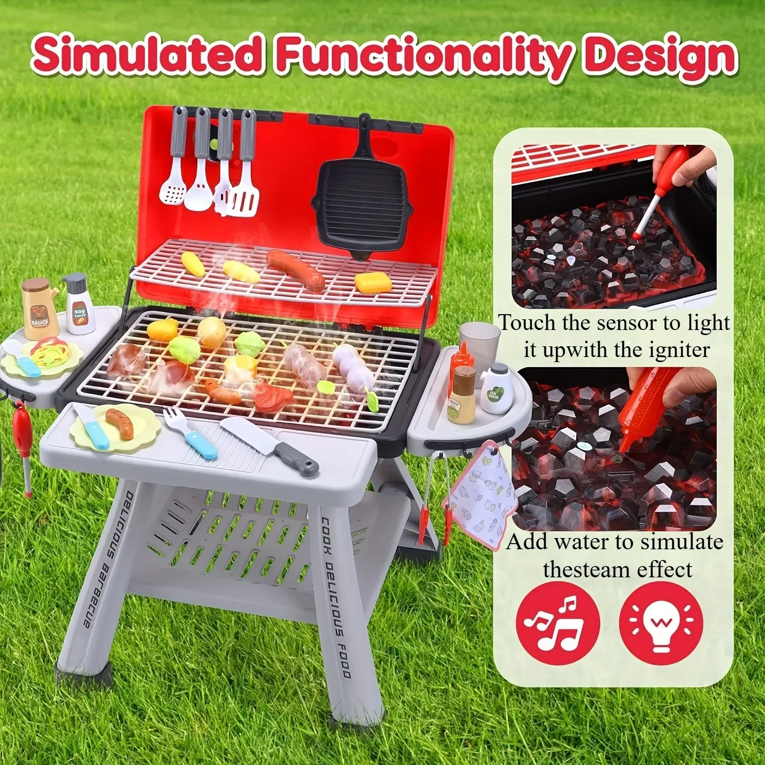 Barbecue Grill Toy Set Kids BB – обзор и цена Camping Cooking Gifts