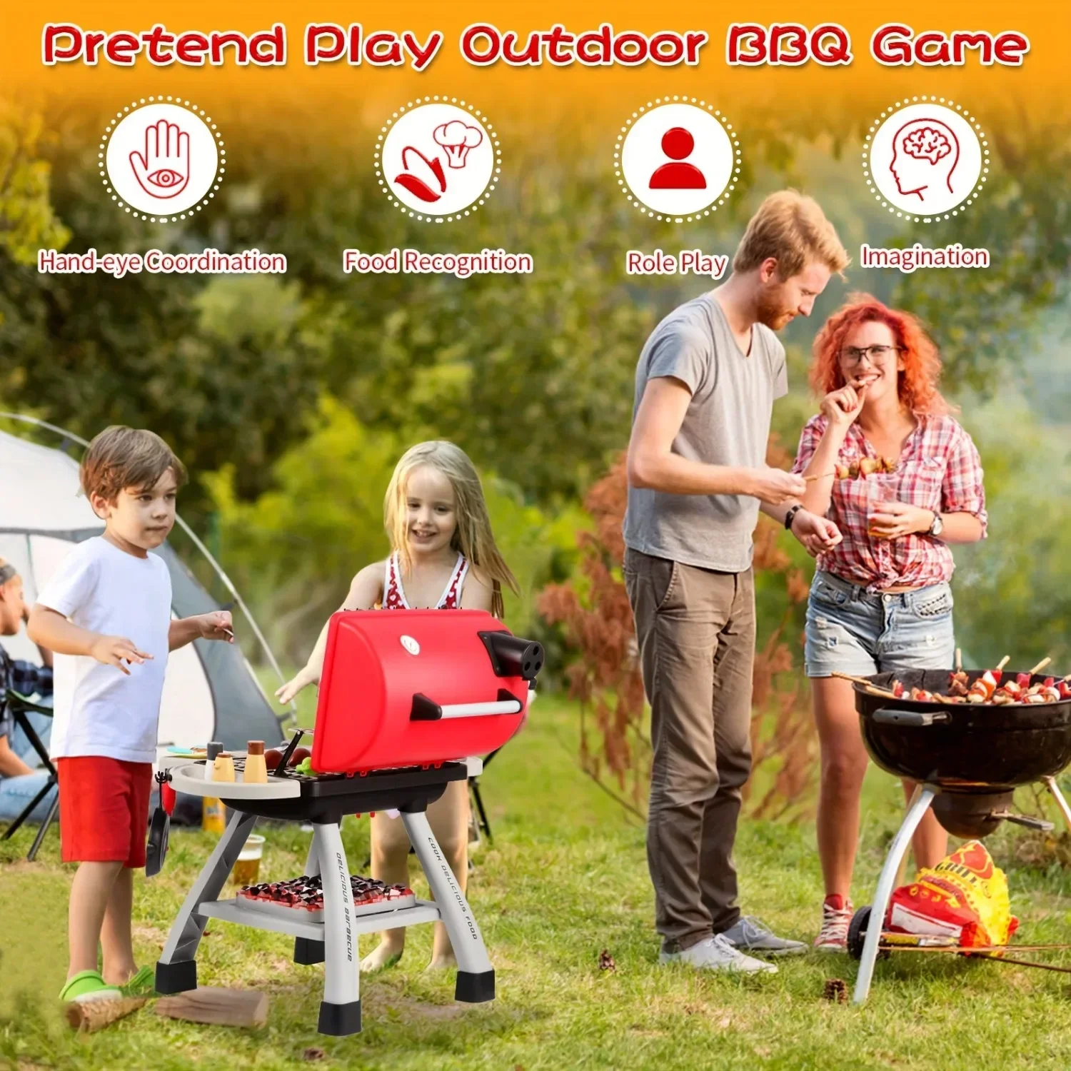 Barbecue Grill Toy Set Kids BB – обзор и цена Camping Cooking Gifts