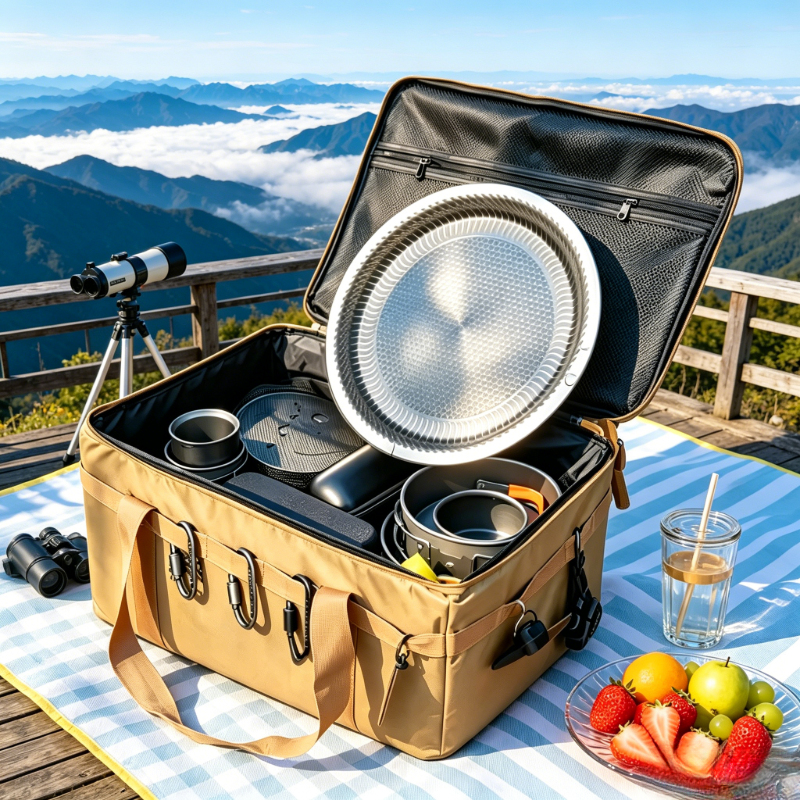 30L Khaki Foldable Oxford Tact – обзор и цена Camping Cooking Table With Storage