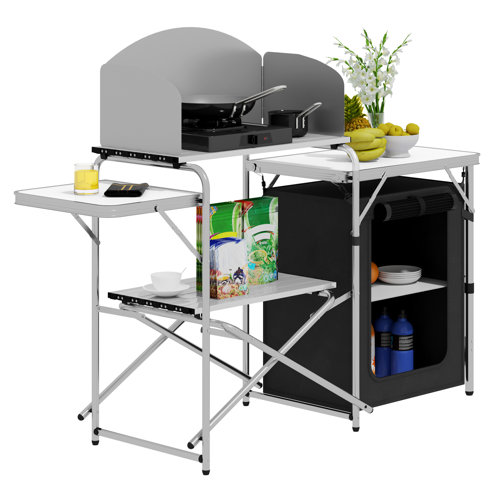 Aluminium Foldable Camping Cab – обзор и цена Camping Cooking Table With Storage