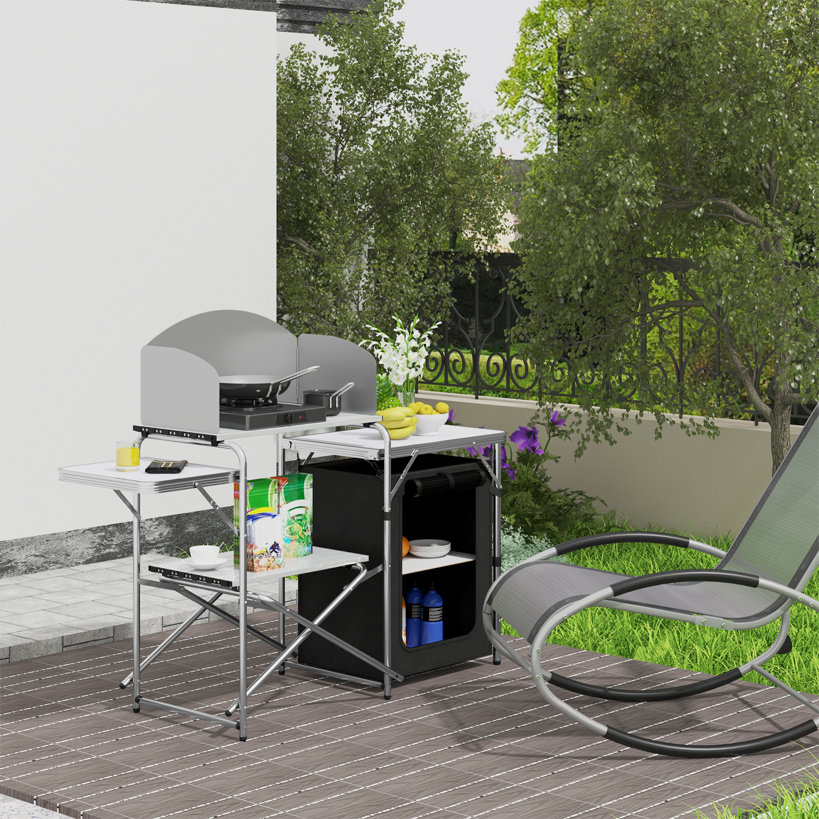 Aluminium Foldable Camping Cab – обзор и цена Camping Cooking Table With Storage