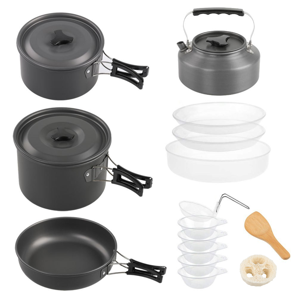 Outdoor large cooking set, 2-4 – обзор и цена Camping Cooking Pot Large