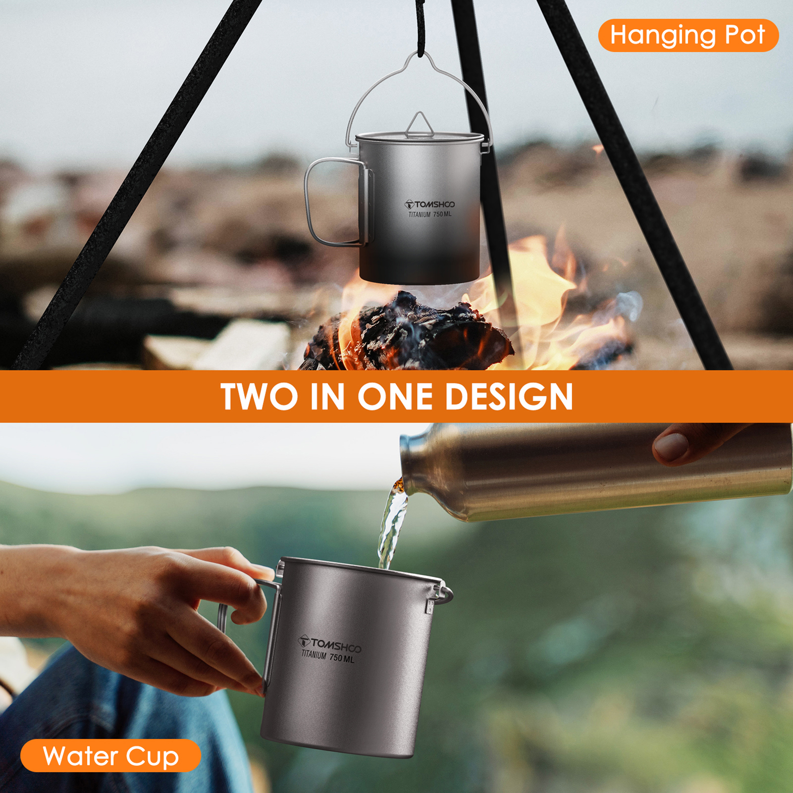 TOMSHOO Ultralight 750ml Titan – обзор и цена Camping Cooking Pot With Lid