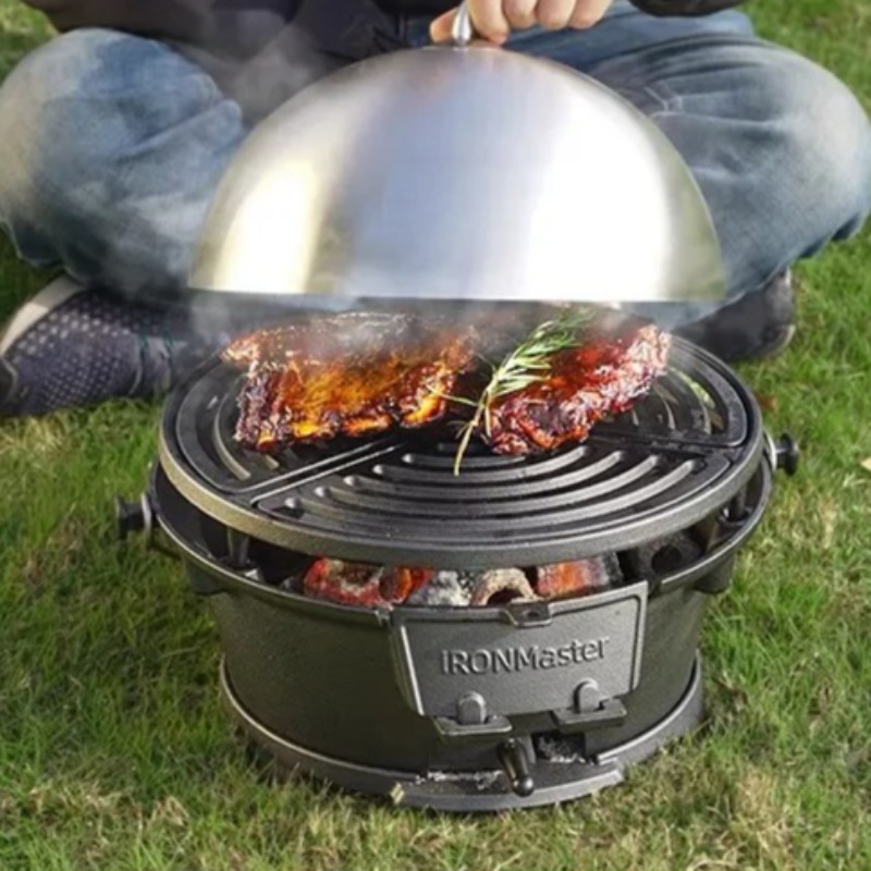 Round Charcoal Grill, Food-Saf – обзор и цена Camping Cooking Cast Iron